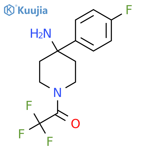 1-4-amino-4-(4-fluorophenyl)piperidin-1-yl-2,2,2-trifluoroethan-1-one structure