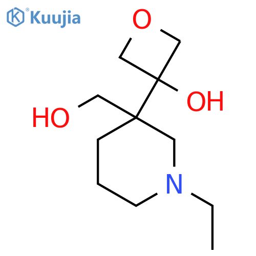 3-1-ethyl-3-(hydroxymethyl)piperidin-3-yloxetan-3-ol structure