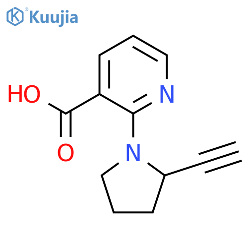 2-(2-ethynylpyrrolidin-1-yl)pyridine-3-carboxylic acid structure