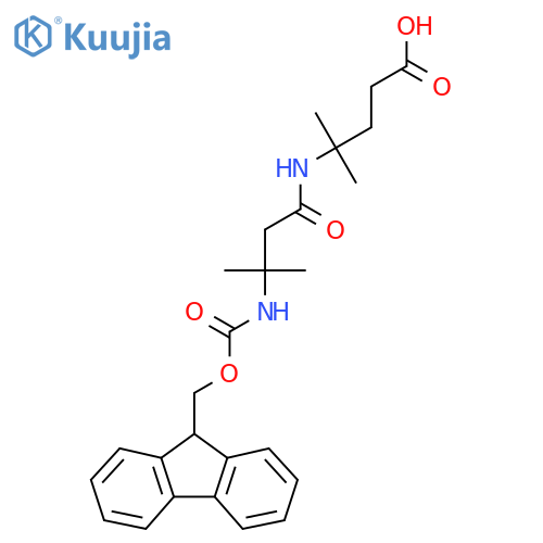 4-3-({(9H-fluoren-9-yl)methoxycarbonyl}amino)-3-methylbutanamido-4-methylpentanoic acid structure