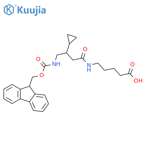 5-3-cyclopropyl-4-({(9H-fluoren-9-yl)methoxycarbonyl}amino)butanamidopentanoic acid structure
