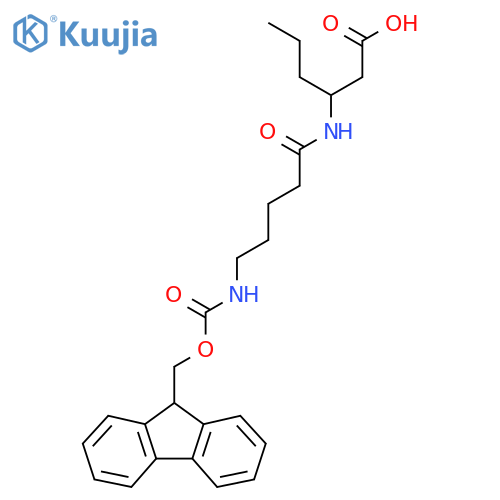 3-5-({(9H-fluoren-9-yl)methoxycarbonyl}amino)pentanamidohexanoic acid structure