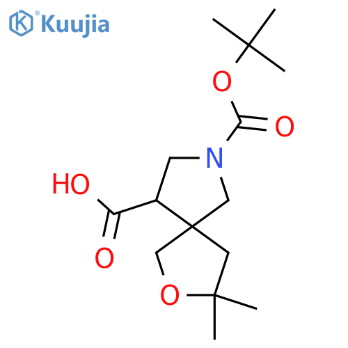 7-(tert-butoxy)carbonyl-3,3-dimethyl-2-oxa-7-azaspiro4.4nonane-9-carboxylic acid structure