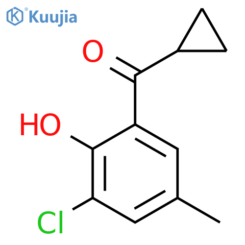 2-chloro-6-cyclopropanecarbonyl-4-methylphenol structure