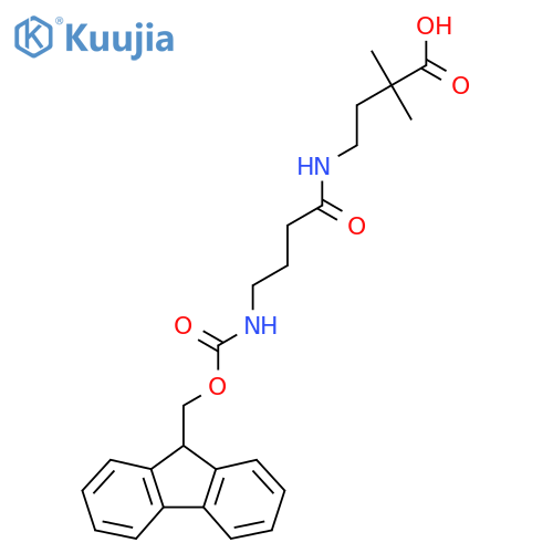 4-4-({(9H-fluoren-9-yl)methoxycarbonyl}amino)butanamido-2,2-dimethylbutanoic acid structure