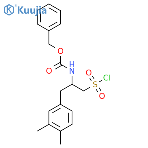 benzyl N-1-(chlorosulfonyl)-3-(3,4-dimethylphenyl)propan-2-ylcarbamate structure