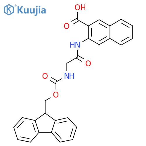 3-2-({(9H-fluoren-9-yl)methoxycarbonyl}amino)acetamidonaphthalene-2-carboxylic acid structure
