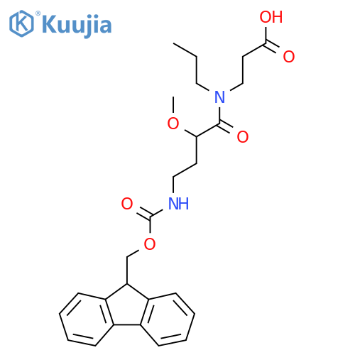 3-4-({(9H-fluoren-9-yl)methoxycarbonyl}amino)-2-methoxy-N-propylbutanamidopropanoic acid structure