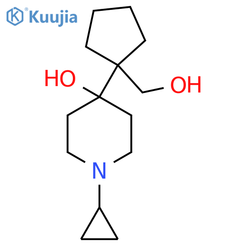 1-cyclopropyl-4-1-(hydroxymethyl)cyclopentylpiperidin-4-ol structure