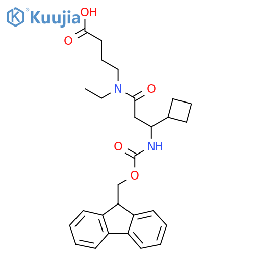 4-3-cyclobutyl-N-ethyl-3-({(9H-fluoren-9-yl)methoxycarbonyl}amino)propanamidobutanoic acid structure