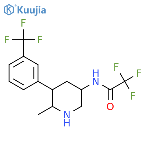 2,2,2-trifluoro-N-{6-methyl-5-3-(trifluoromethyl)phenylpiperidin-3-yl}acetamide structure