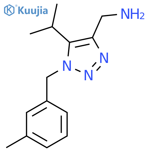 {1-(3-methylphenyl)methyl-5-(propan-2-yl)-1H-1,2,3-triazol-4-yl}methanamine structure