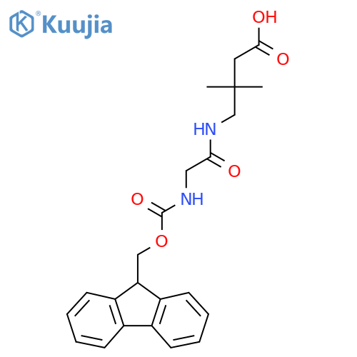 4-2-({(9H-fluoren-9-yl)methoxycarbonyl}amino)acetamido-3,3-dimethylbutanoic acid structure