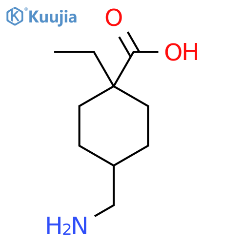 4-(aminomethyl)-1-ethylcyclohexane-1-carboxylic acid structure