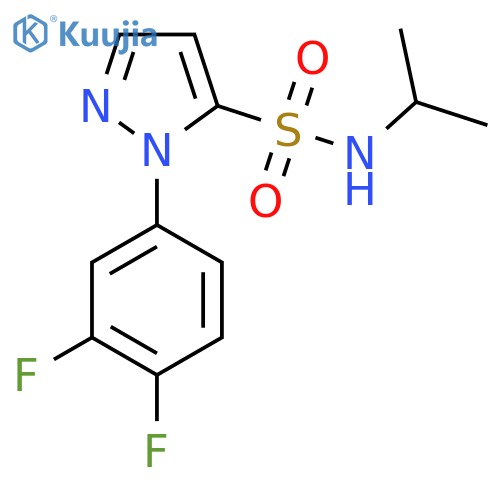 1-(3,4-difluorophenyl)-N-(propan-2-yl)-1H-pyrazole-5-sulfonamide structure