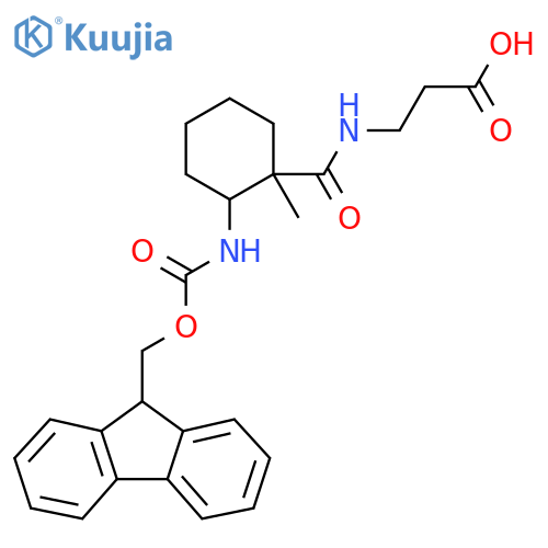 3-{2-({(9H-fluoren-9-yl)methoxycarbonyl}amino)-1-methylcyclohexylformamido}propanoic acid structure