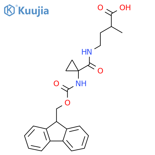 4-{1-({(9H-fluoren-9-yl)methoxycarbonyl}amino)cyclopropylformamido}-2-methylbutanoic acid structure