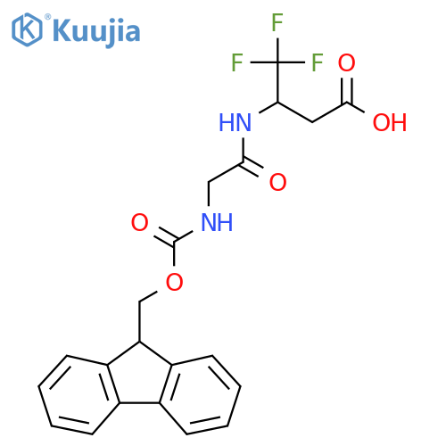 3-2-({(9H-fluoren-9-yl)methoxycarbonyl}amino)acetamido-4,4,4-trifluorobutanoic acid structure