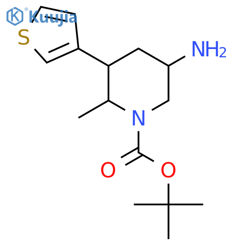 tert-butyl 5-amino-2-methyl-3-(thiophen-3-yl)piperidine-1-carboxylate structure