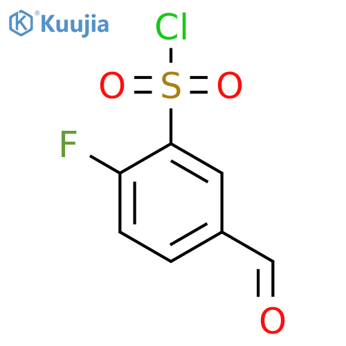 2-fluoro-5-formylbenzene-1-sulfonyl chloride structure