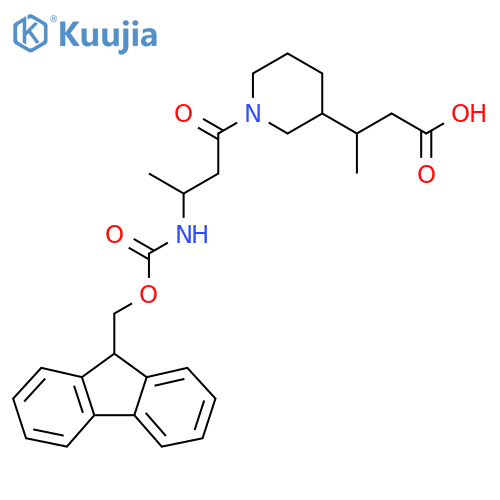 3-{1-3-({(9H-fluoren-9-yl)methoxycarbonyl}amino)butanoylpiperidin-3-yl}butanoic acid structure