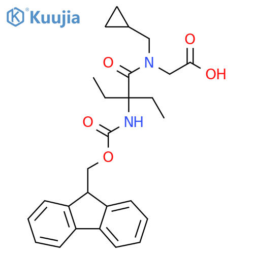 2-N-(cyclopropylmethyl)-2-ethyl-2-({(9H-fluoren-9-yl)methoxycarbonyl}amino)butanamidoacetic acid structure