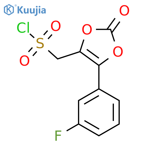 5-(3-fluorophenyl)-2-oxo-2H-1,3-dioxol-4-ylmethanesulfonyl chloride structure