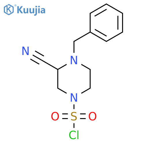 4-benzyl-3-cyanopiperazine-1-sulfonyl chloride structure
