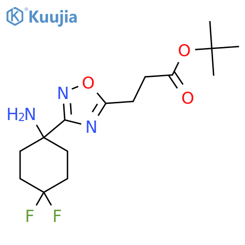 tert-butyl 3-3-(1-amino-4,4-difluorocyclohexyl)-1,2,4-oxadiazol-5-ylpropanoate structure