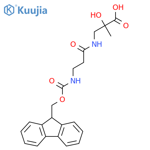 3-3-({(9H-fluoren-9-yl)methoxycarbonyl}amino)propanamido-2-hydroxy-2-methylpropanoic acid structure