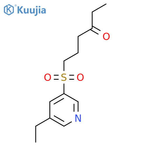 6-(5-ethylpyridin-3-yl)sulfonylhexan-3-one structure