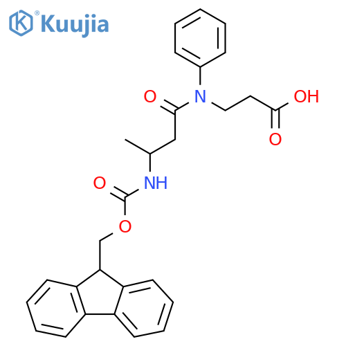 3-3-({(9H-fluoren-9-yl)methoxycarbonyl}amino)-N-phenylbutanamidopropanoic acid structure