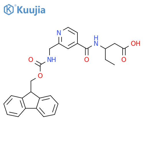 3-({2-({(9H-fluoren-9-yl)methoxycarbonyl}amino)methylpyridin-4-yl}formamido)pentanoic acid structure