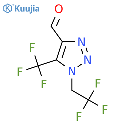 1-(2,2,2-trifluoroethyl)-5-(trifluoromethyl)-1H-1,2,3-triazole-4-carbaldehyde structure