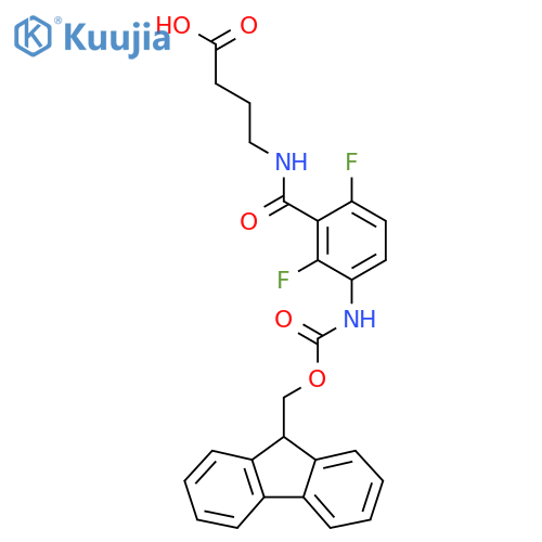 4-{3-({(9H-fluoren-9-yl)methoxycarbonyl}amino)-2,6-difluorophenylformamido}butanoic acid structure