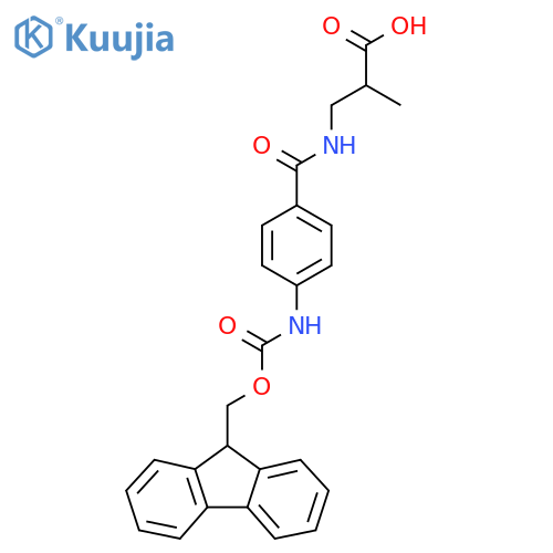 3-{4-({(9H-fluoren-9-yl)methoxycarbonyl}amino)phenylformamido}-2-methylpropanoic acid structure