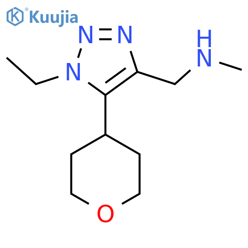 {1-ethyl-5-(oxan-4-yl)-1H-1,2,3-triazol-4-ylmethyl}(methyl)amine structure