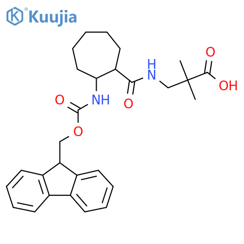 3-{2-({(9H-fluoren-9-yl)methoxycarbonyl}amino)cycloheptylformamido}-2,2-dimethylpropanoic acid structure