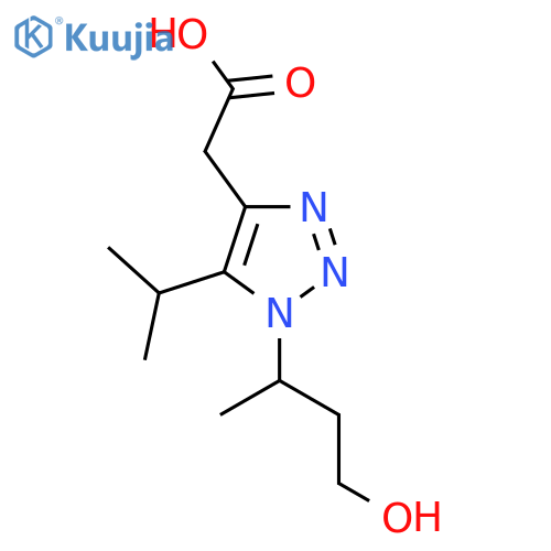 2-1-(4-hydroxybutan-2-yl)-5-(propan-2-yl)-1H-1,2,3-triazol-4-ylacetic acid structure