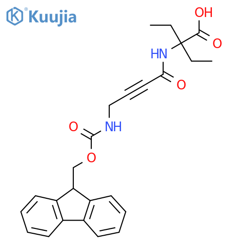 2-ethyl-2-4-({(9H-fluoren-9-yl)methoxycarbonyl}amino)but-2-ynamidobutanoic acid structure