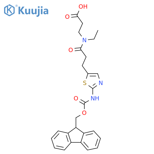 3-{N-ethyl-3-2-({(9H-fluoren-9-yl)methoxycarbonyl}amino)-1,3-thiazol-5-ylpropanamido}propanoic acid structure