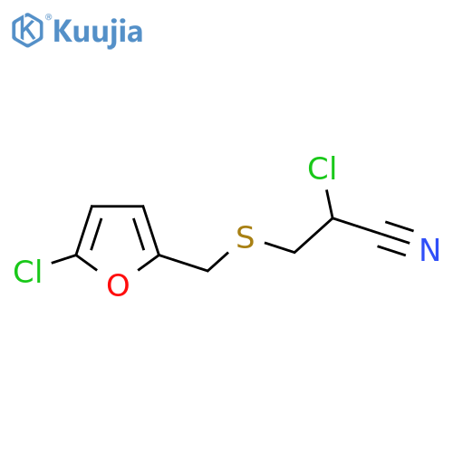 2-chloro-3-{(5-chlorofuran-2-yl)methylsulfanyl}propanenitrile structure