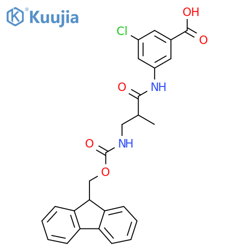 3-chloro-5-3-({(9H-fluoren-9-yl)methoxycarbonyl}amino)-2-methylpropanamidobenzoic acid structure