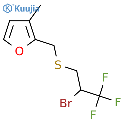 2-{(2-bromo-3,3,3-trifluoropropyl)sulfanylmethyl}-3-methylfuran structure