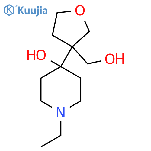 1-ethyl-4-3-(hydroxymethyl)oxolan-3-ylpiperidin-4-ol structure