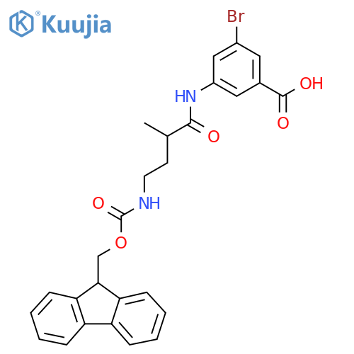 3-bromo-5-4-({(9H-fluoren-9-yl)methoxycarbonyl}amino)-2-methylbutanamidobenzoic acid structure