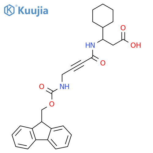 3-cyclohexyl-3-4-({(9H-fluoren-9-yl)methoxycarbonyl}amino)but-2-ynamidopropanoic acid structure