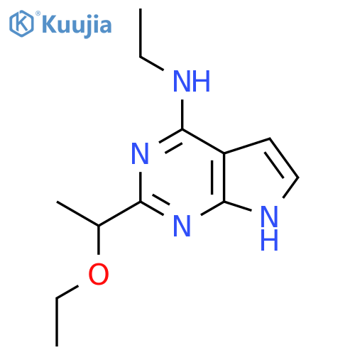 2-(1-ethoxyethyl)-N-ethyl-7H-pyrrolo2,3-dpyrimidin-4-amine structure