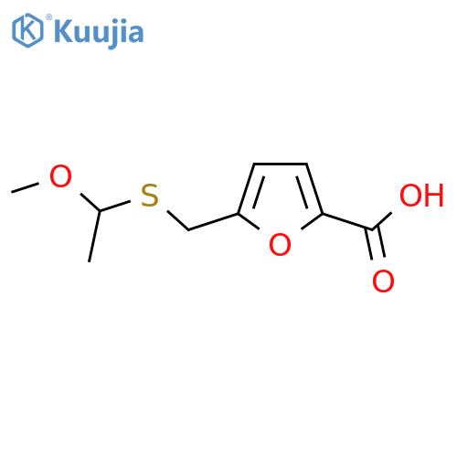 5-{(1-methoxyethyl)sulfanylmethyl}furan-2-carboxylic acid structure