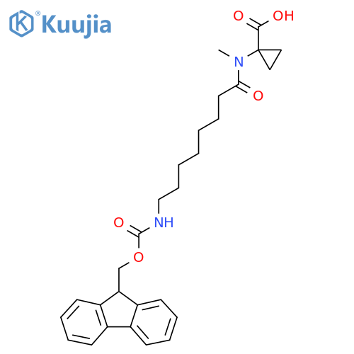 1-8-({(9H-fluoren-9-yl)methoxycarbonyl}amino)-N-methyloctanamidocyclopropane-1-carboxylic acid structure
